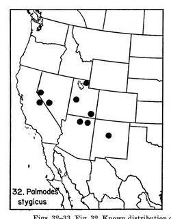 Palmodes stygicus, map