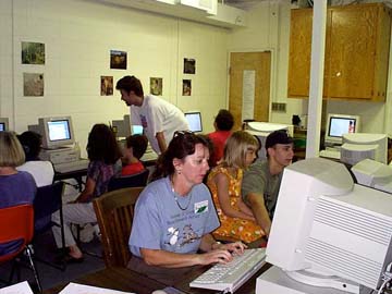 students at work