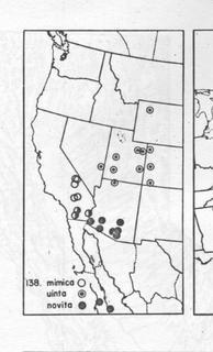 Ammophila mimica, Ammophila uinta, and others, map