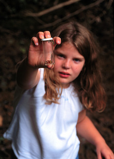 Girl with native spider